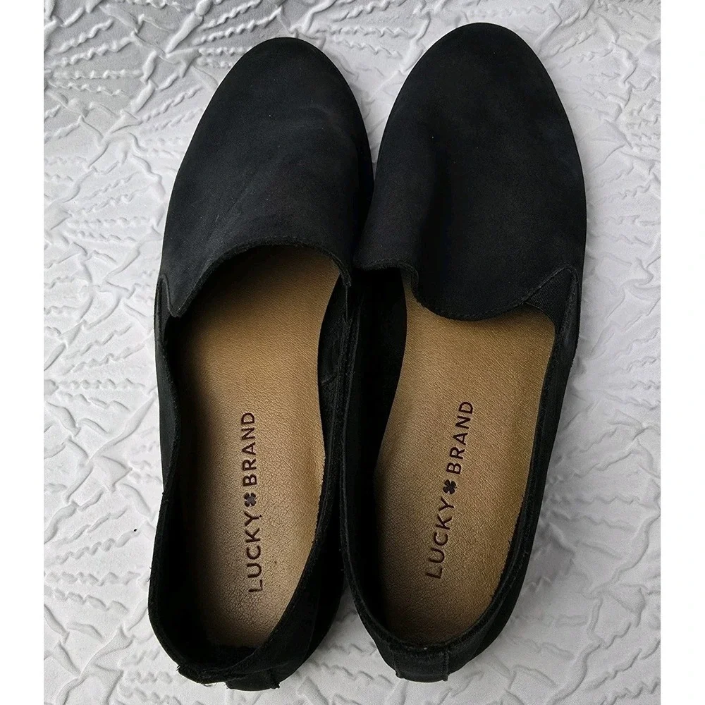 Lucky Brand Women's Black Leather‎ Loafers Flats Size 9/9.5